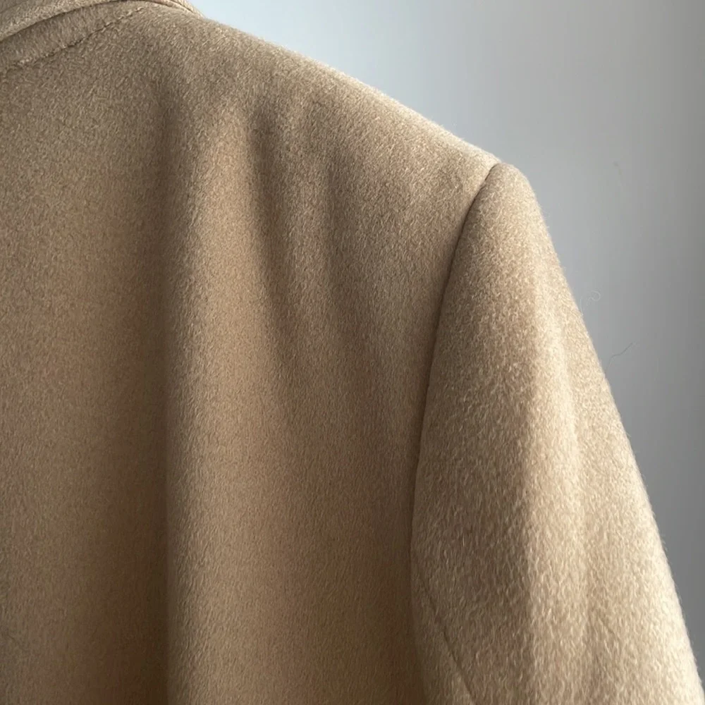 Crombie Overcoat Single-Breasted in Tan Wool Size 46XL - Picture 6 of 14